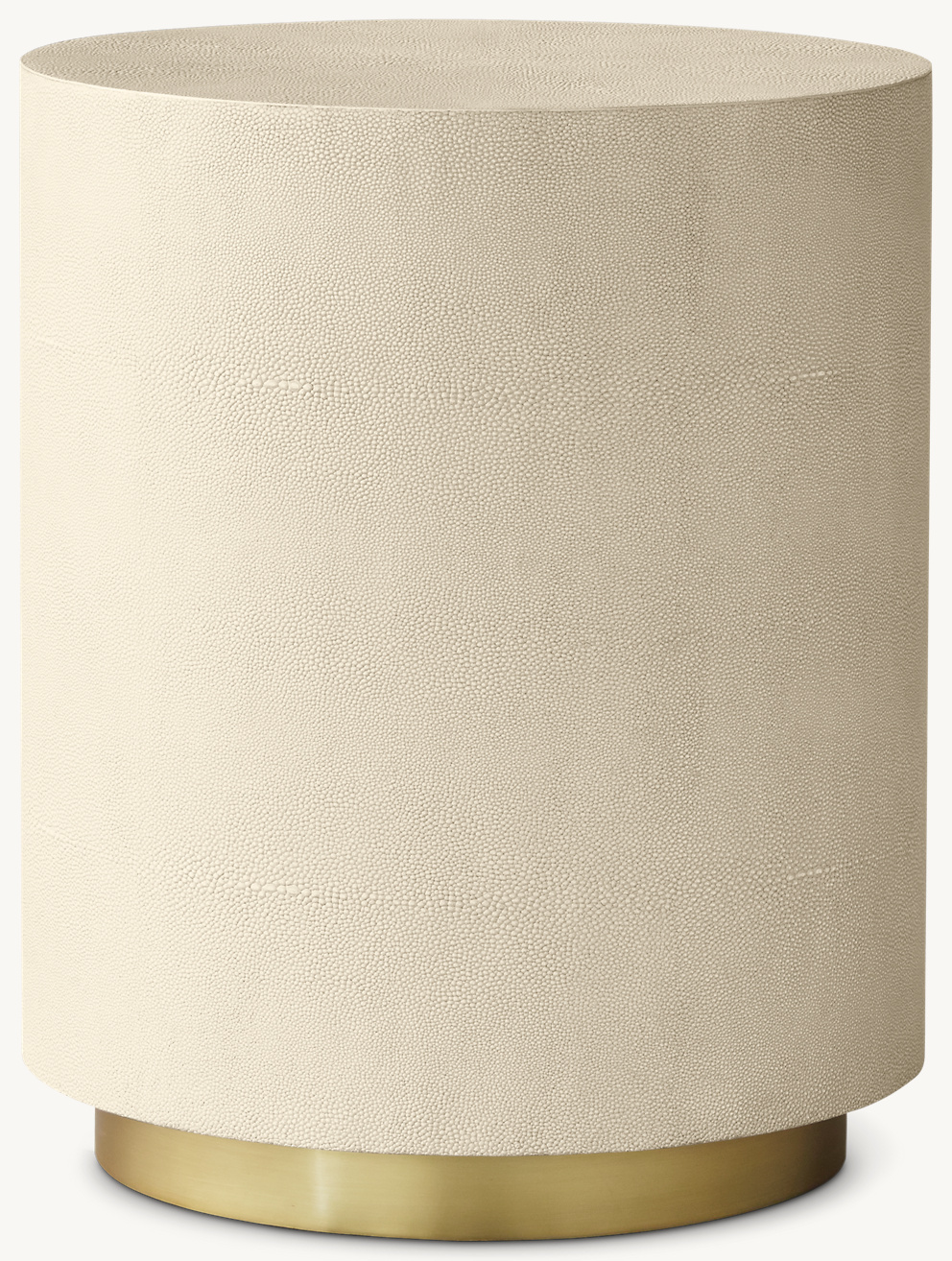 Detail view of Graydon Shagreen Plinth Round Side Table showing shagreen side table design