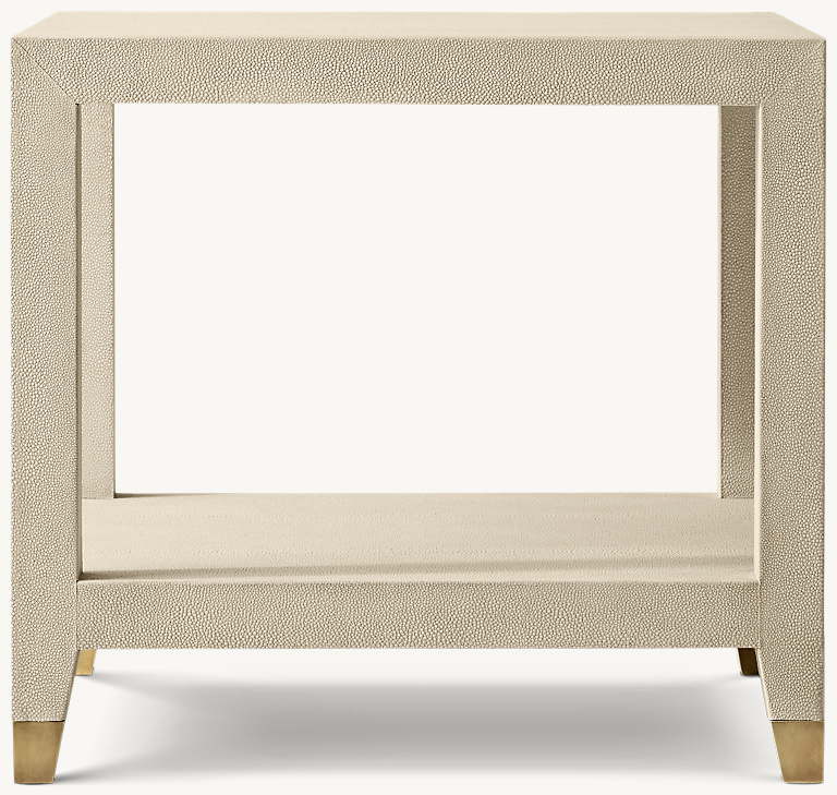 Detail view of Graydon Shagreen Square Side Table showing shagreen side table design