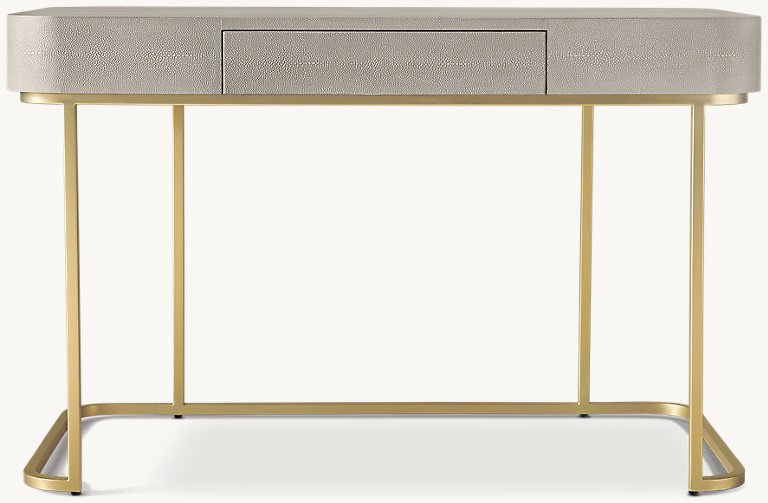 Detail view of Graydon Shagreen Writing Desk showing shagreen desk design
