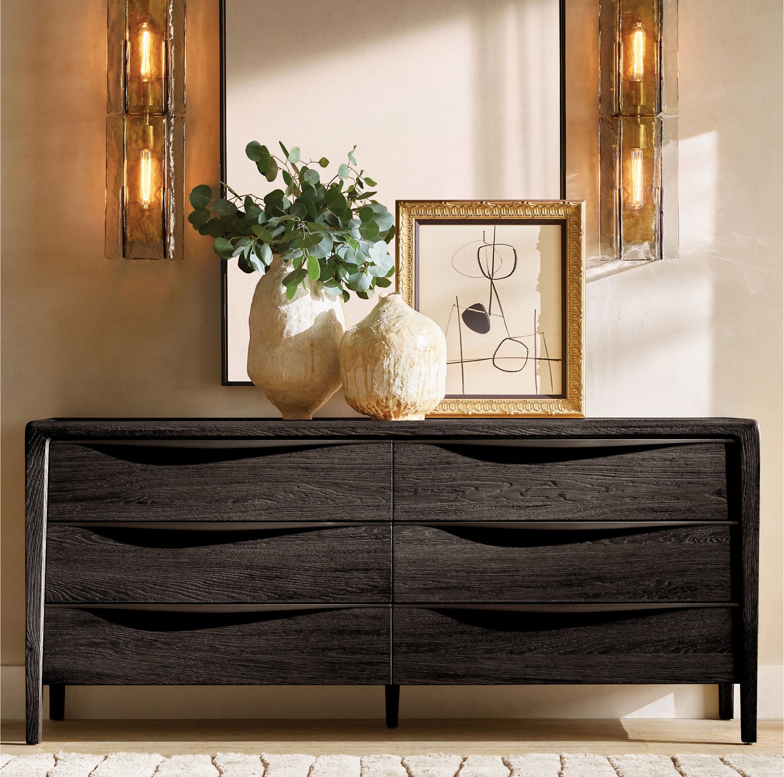 Gael Oak 6-Drawer Dresser for bedroom