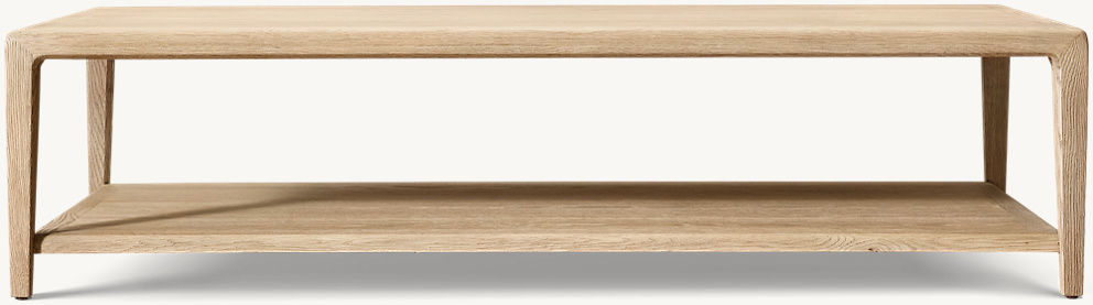 Detail view of Gael Oak Coffee Table showing oak coffee table design