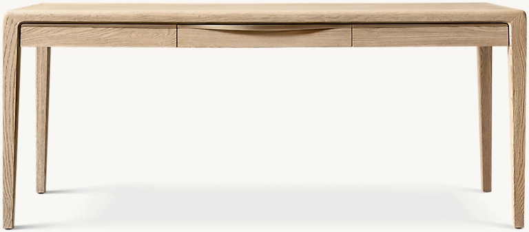 Detail view of Gael Oak Desk showing oak desk design