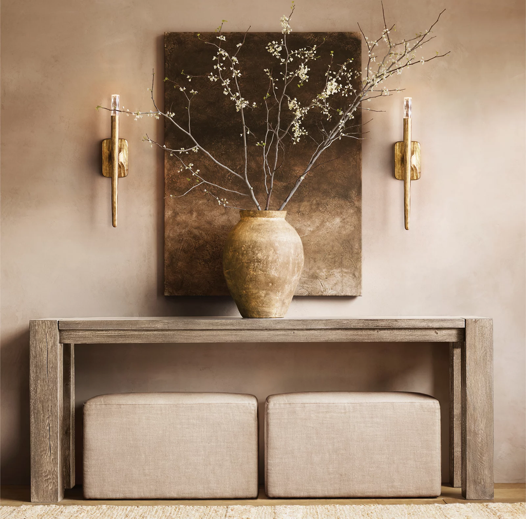 Gael Oak Low Console Table for living room