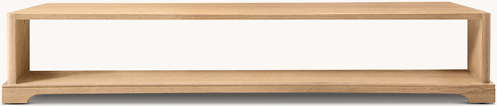 Detail view of Genevieve Coffee Table showing oak coffee table design