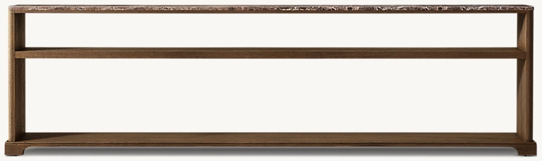 Genevieve Emperador Low Console Table Oak for living room