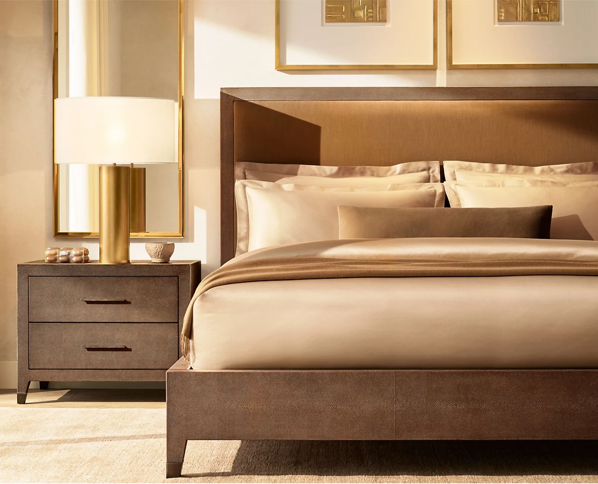 Graydon Shagreen Closed Nightstand for bedroom