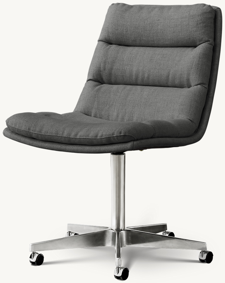 Detail view of Griffith Desk Chair showing aluminum desk chair design