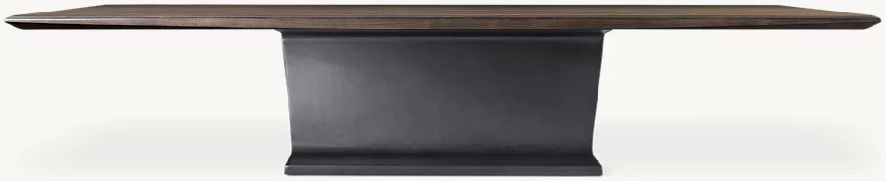 Detail view of I-Beam Coffee Table showing oak coffee table design