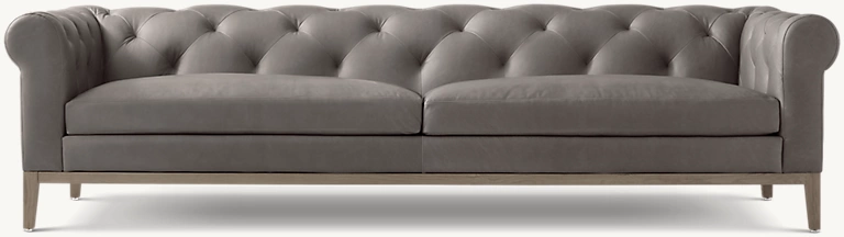 Italia Chesterfield Sofa - Oak Base for living room