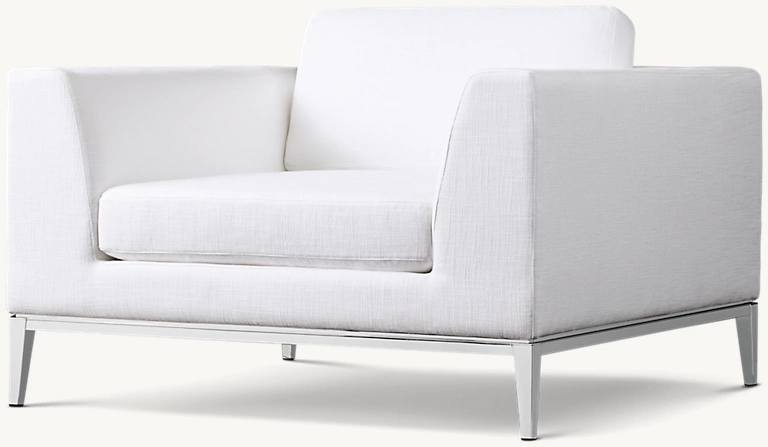 Italia Taper Arm Chair-Metal Base Fabric armchair for home
