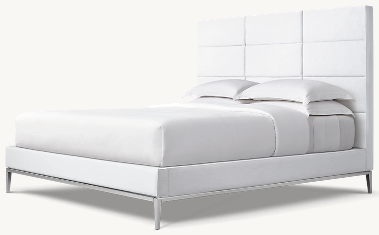Italia Panel Rectangular Channel Platform Bed-Metal Base bed alternate view 3