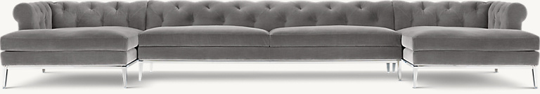 Italia Chesterfield Customizable Sectional - Metal Base Fabric for home