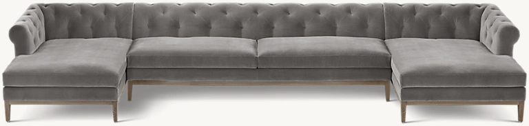 Italia Chesterfield Customizable Sectional - Oak Base for home