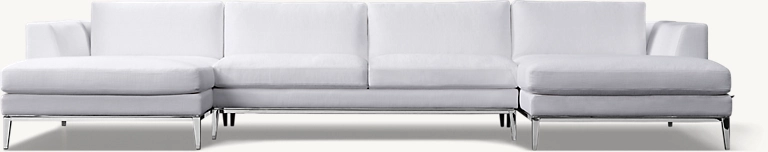 Italia Leather Taper Arm Customizable Sectional - Metal Base Fabric for home