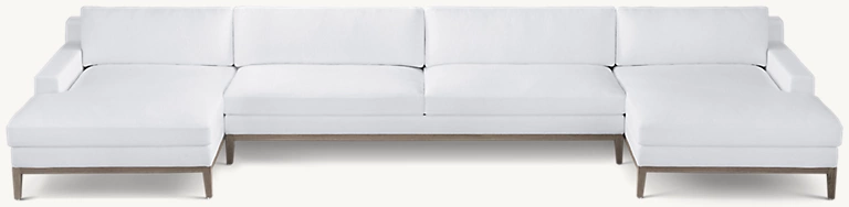 Italia Track Arm Customizable Sectional - Oak Base for home