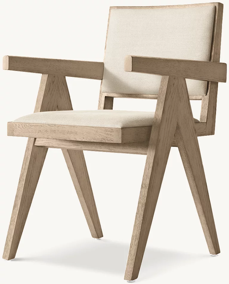 Detail view of Jakob Armchair showing oak armchair design