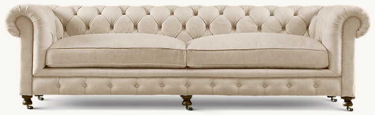 Detail view of Kensington Sofa showing fabric sofa design