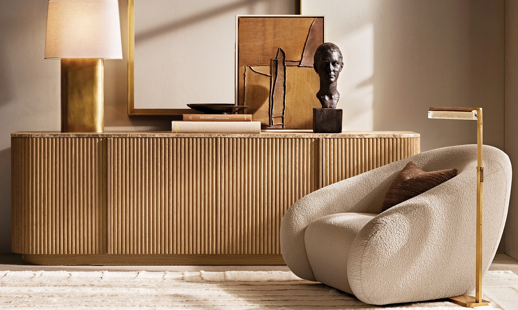 Kyoto 4-Door Media Console Aluminum for living room