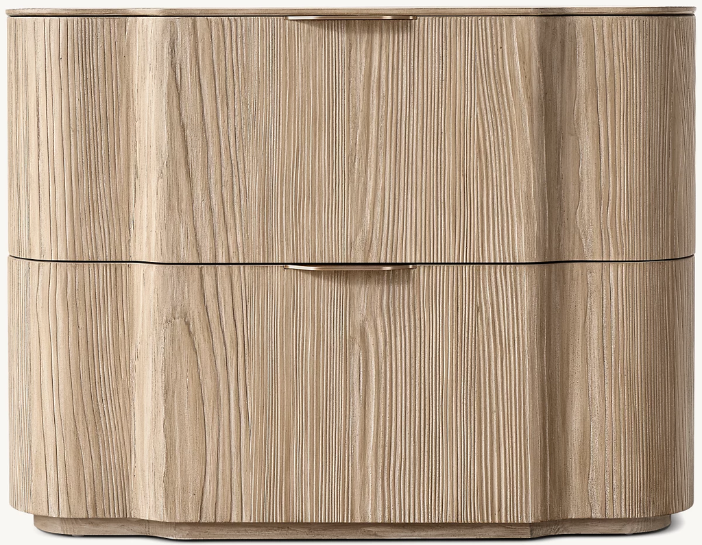 Detail view of Kyoto Closed Nightstand showing aluminum nightstand design