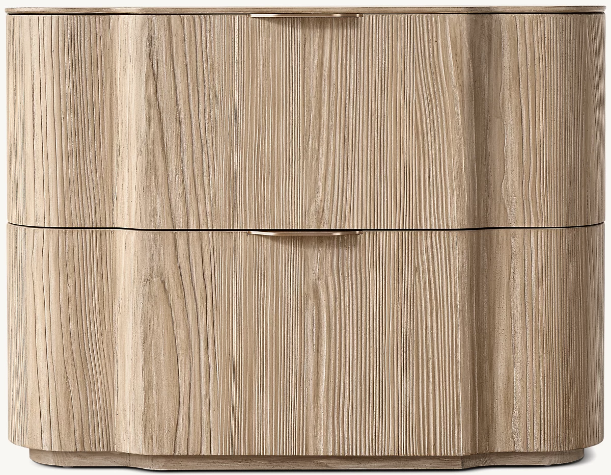 Detail view of Kyoto Closed Nightstand showing aluminum nightstand design