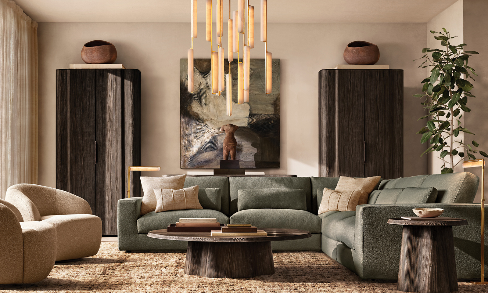 Kyoto Round Coffee Table Wood for living room