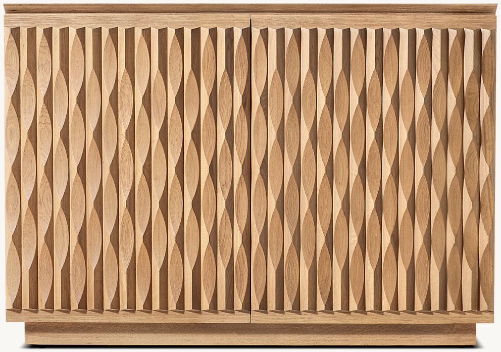Detail view of Lemaire Double-Door Sideboard showing oak sideboard design