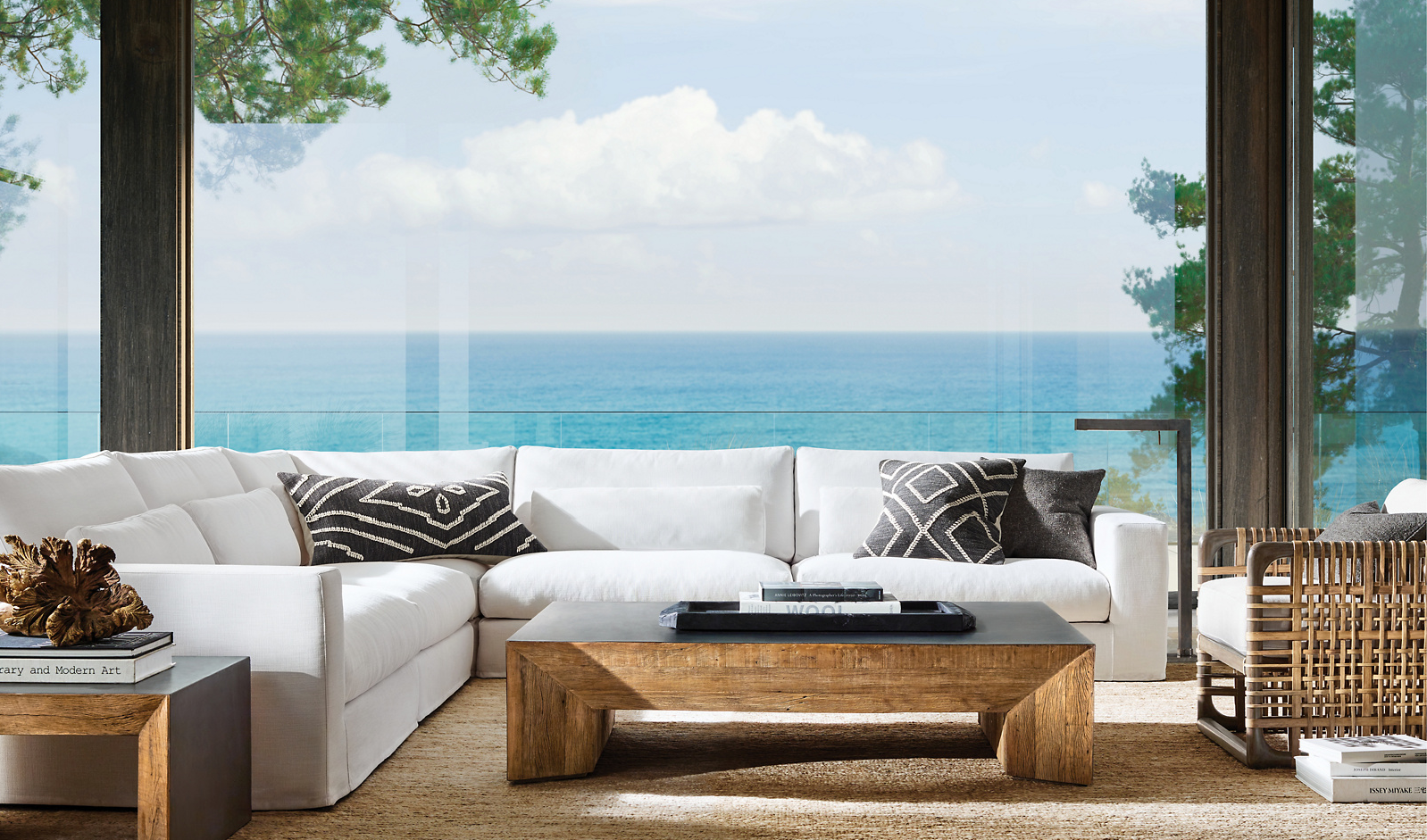 Lugano Modular Slipcovered Sofa Chaise Sectional Fabric for living room