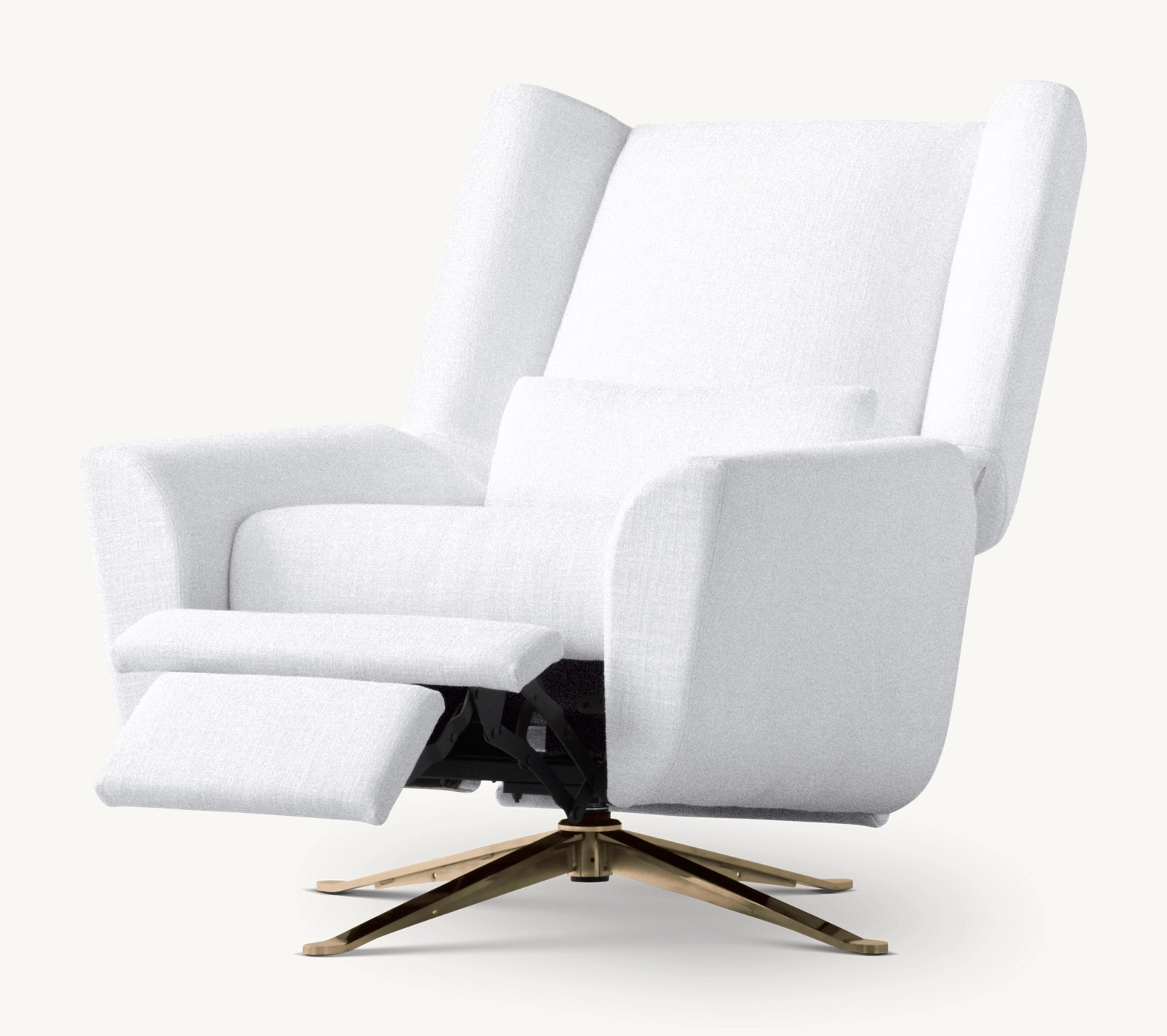 Detail view of Luke Swivel Chair showing fabric furniture design