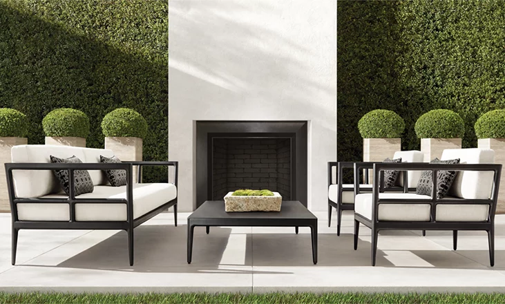 Laurel Aluminum Rectangular Coffee Table for outdoor patio