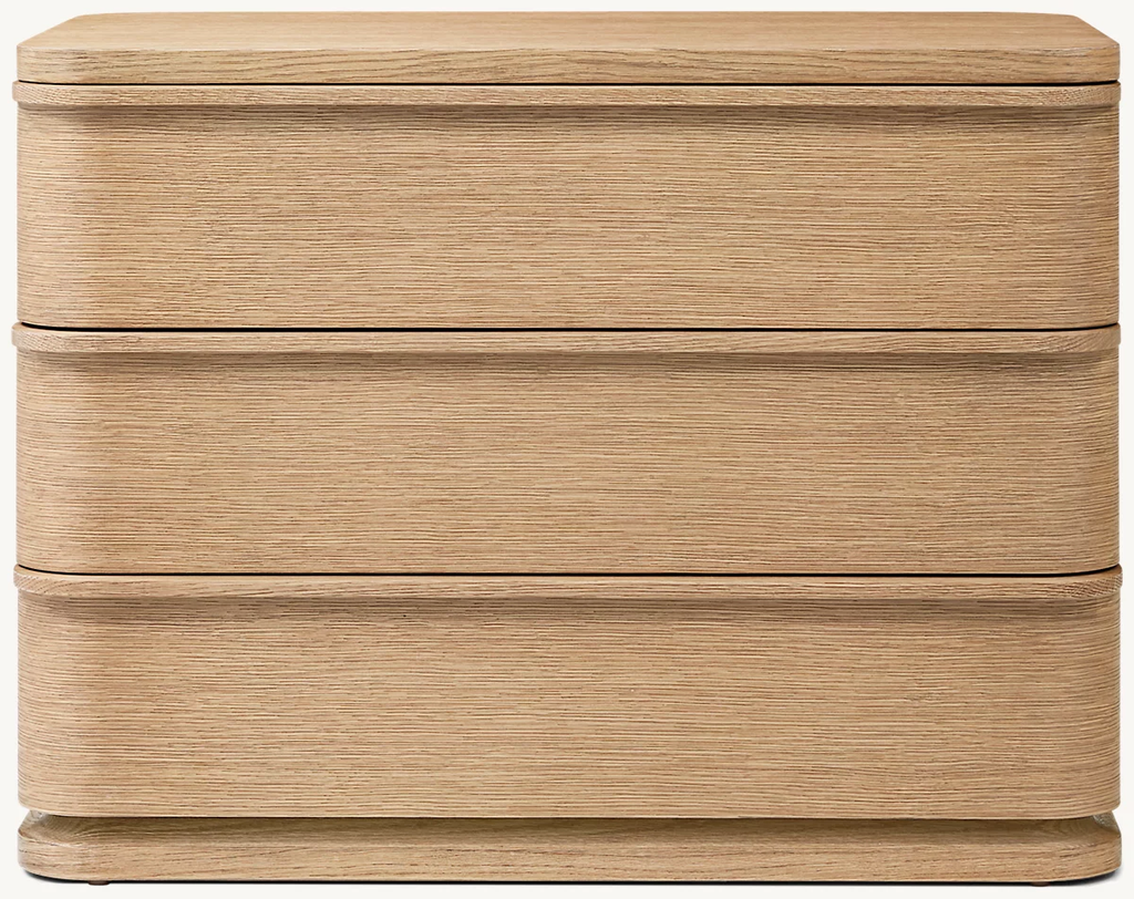 Detail view of Ligné Closed Nightstand showing oak nightstand design