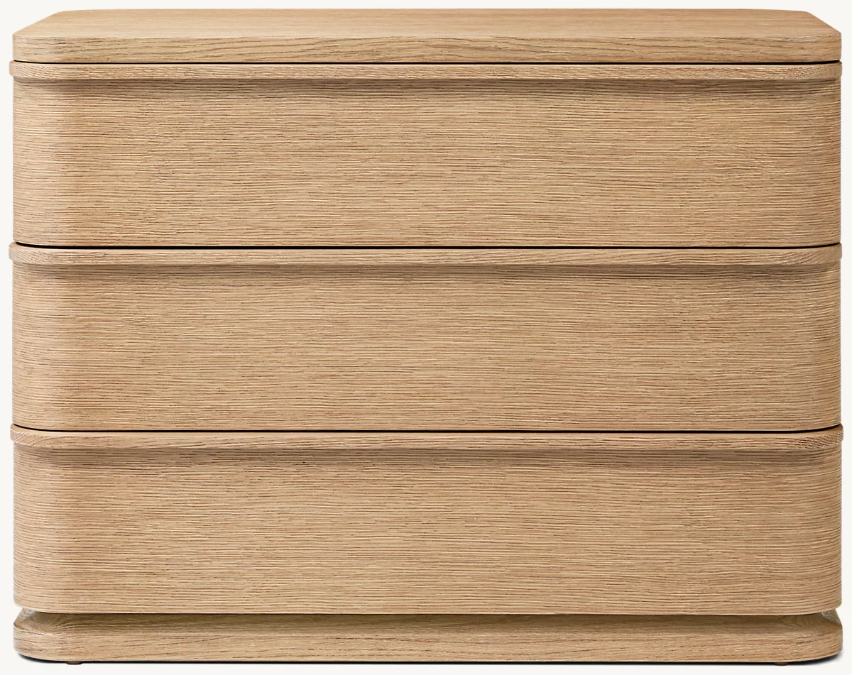 Detail view of Ligné Closed Nightstand showing oak nightstand design
