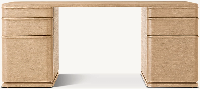 Detail view of Ligné Desk showing oak desk design