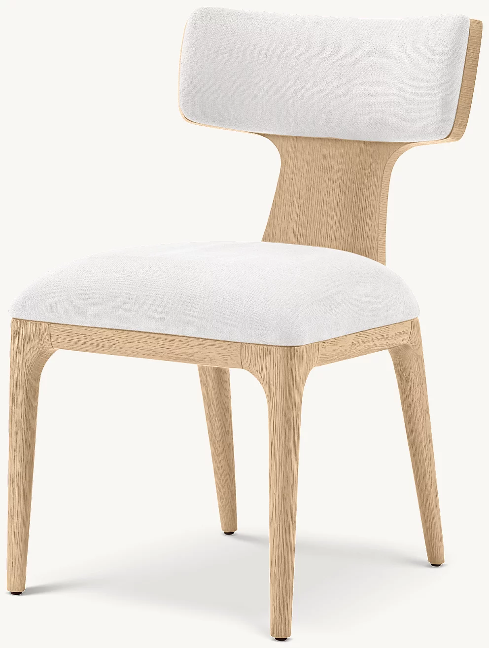 Detail view of Ligné Fabric Dining Side Chair showing oak side chair design