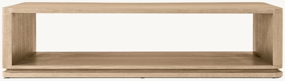 Detail view of Ligné Open Coffee Table showing oak coffee table design