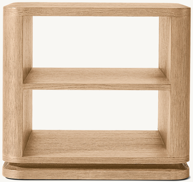 Detail view of Ligné Open Square Side Table showing oak side table design