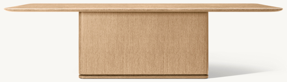 Detail view of Ligné Rectangular Dining Table showing oak rectangular dining table design
