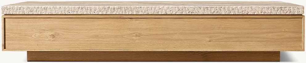 Detail view of Lumi Coffee Table showing oak coffee table design