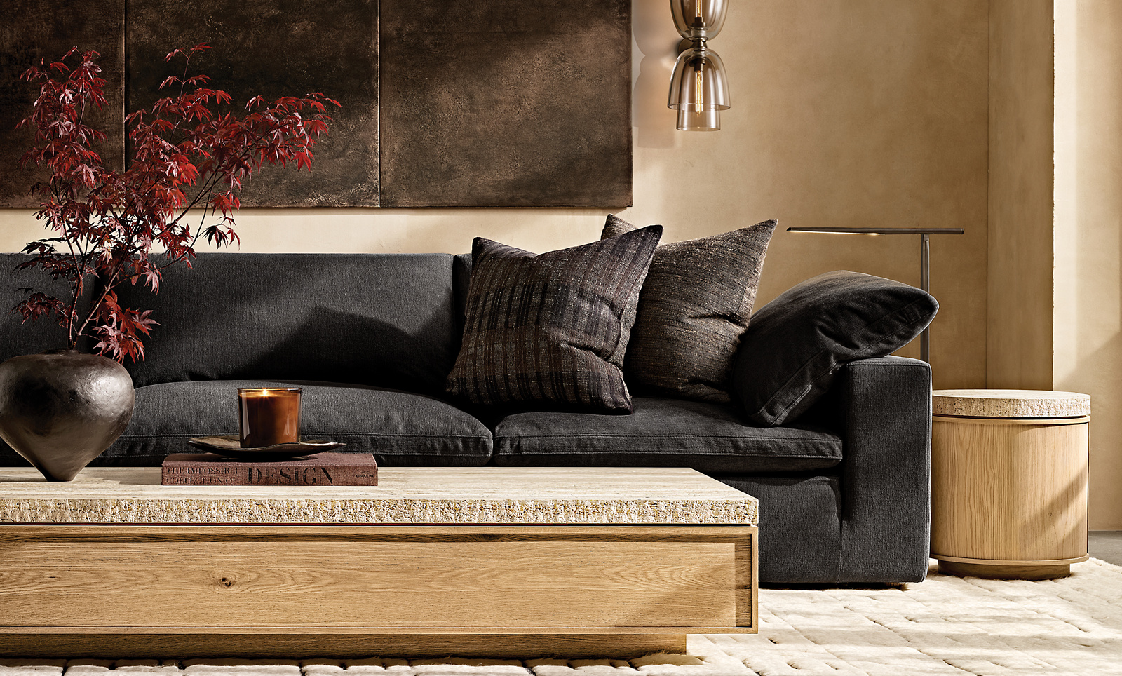 Lumi Round Side Table Oak for home