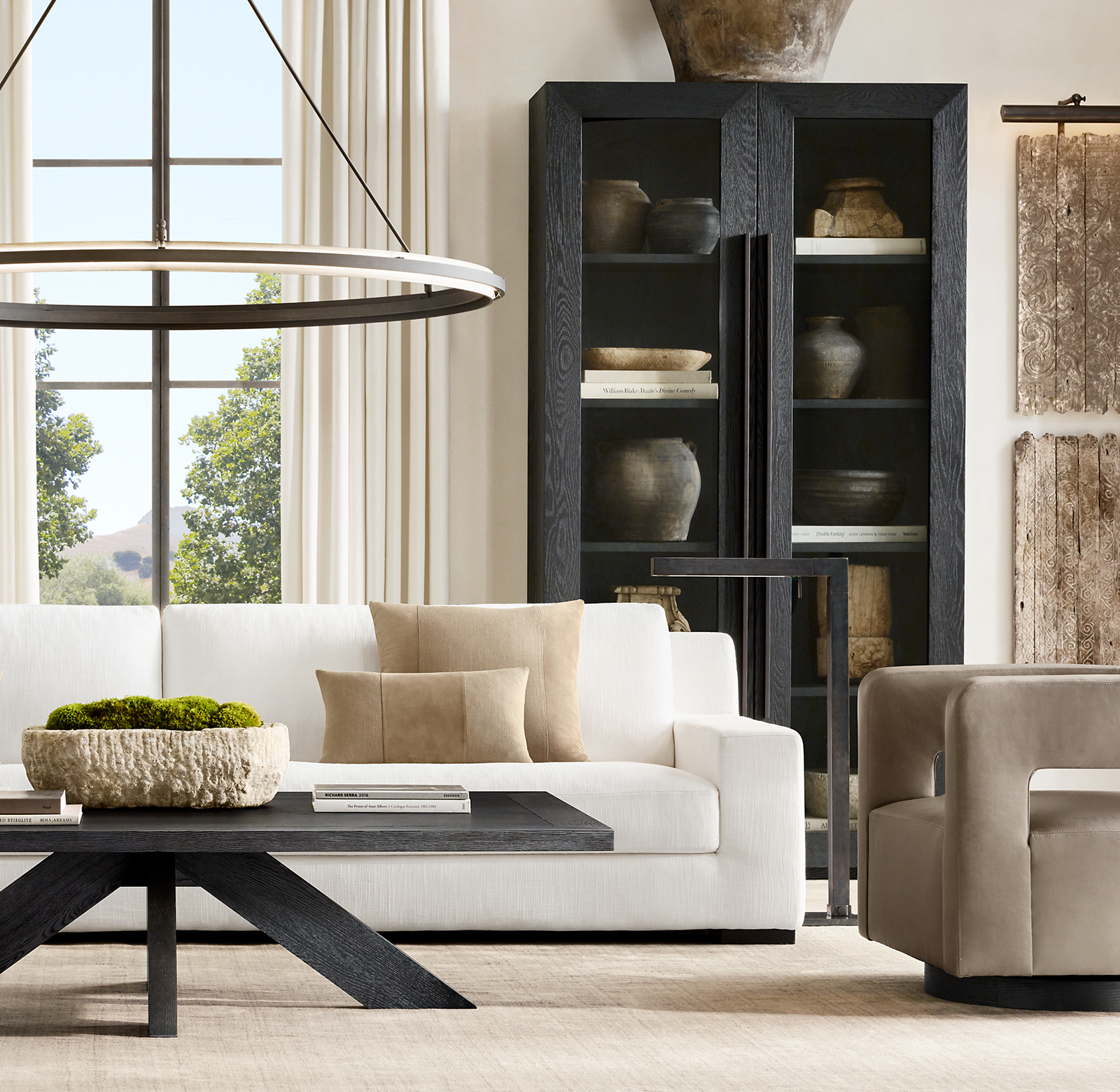 Machinto Glass Double-Door Cabinet Aluminum for home