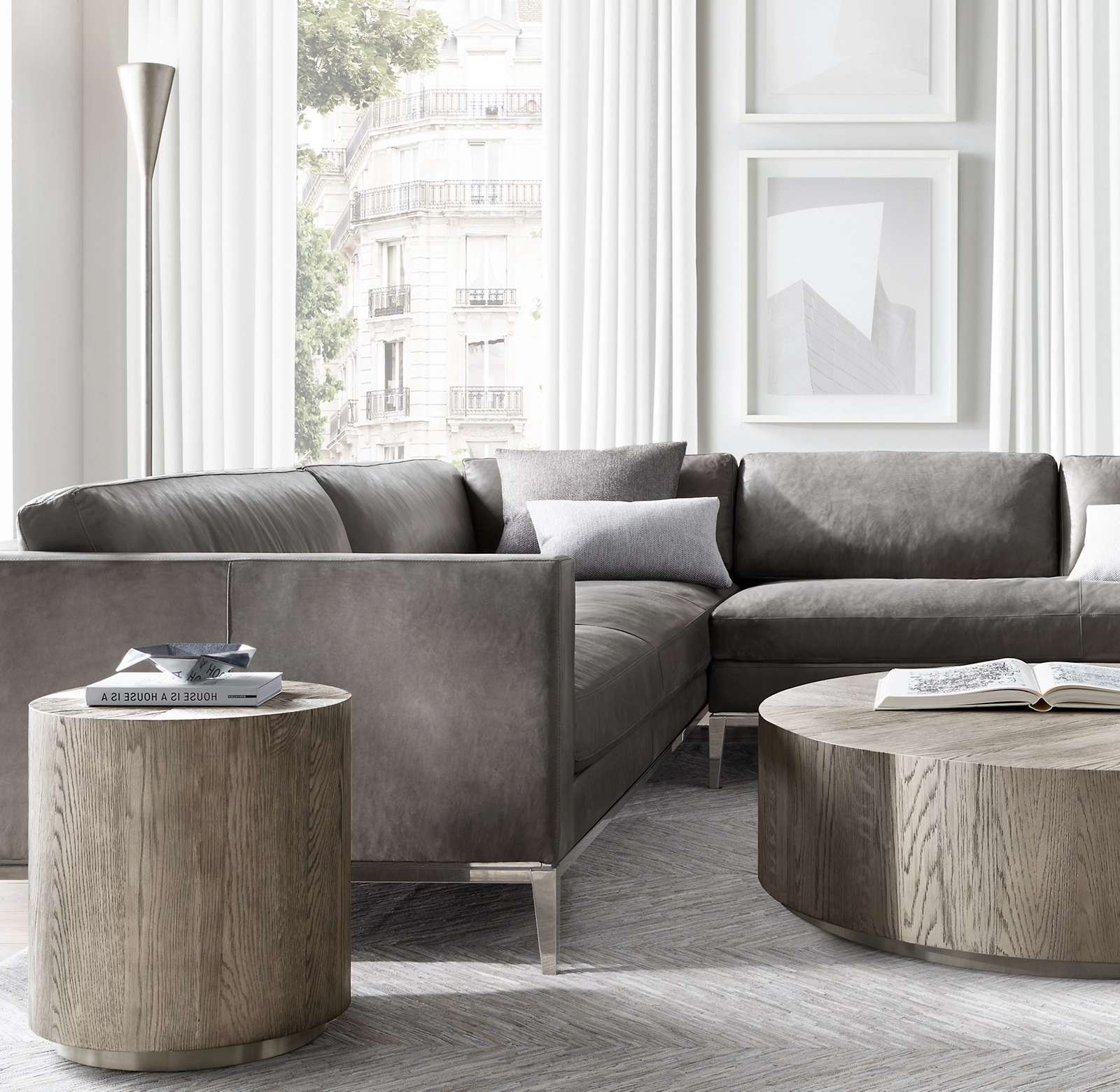 Machinto Round Side Table Oak for home