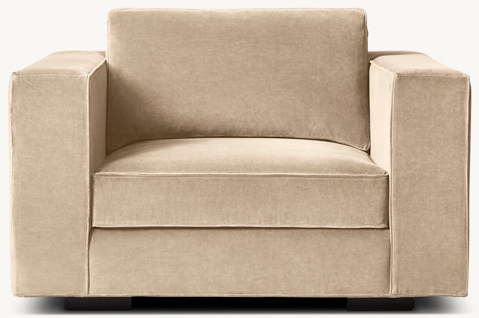 Detail view of Maddox Chair showing oak armchair design