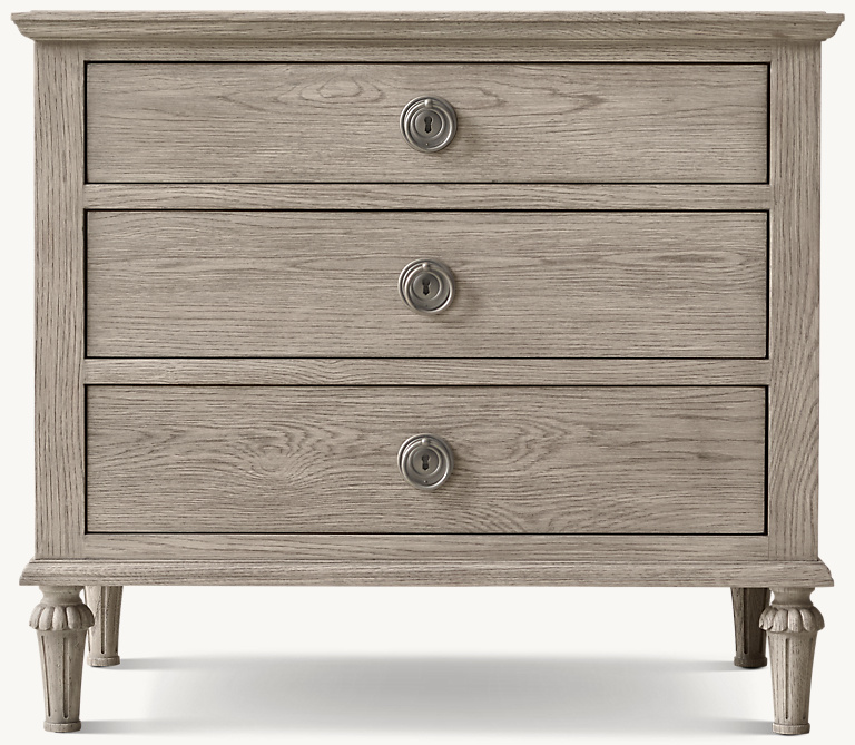 Detail view of Maison Closed Nightstand showing oak nightstand design