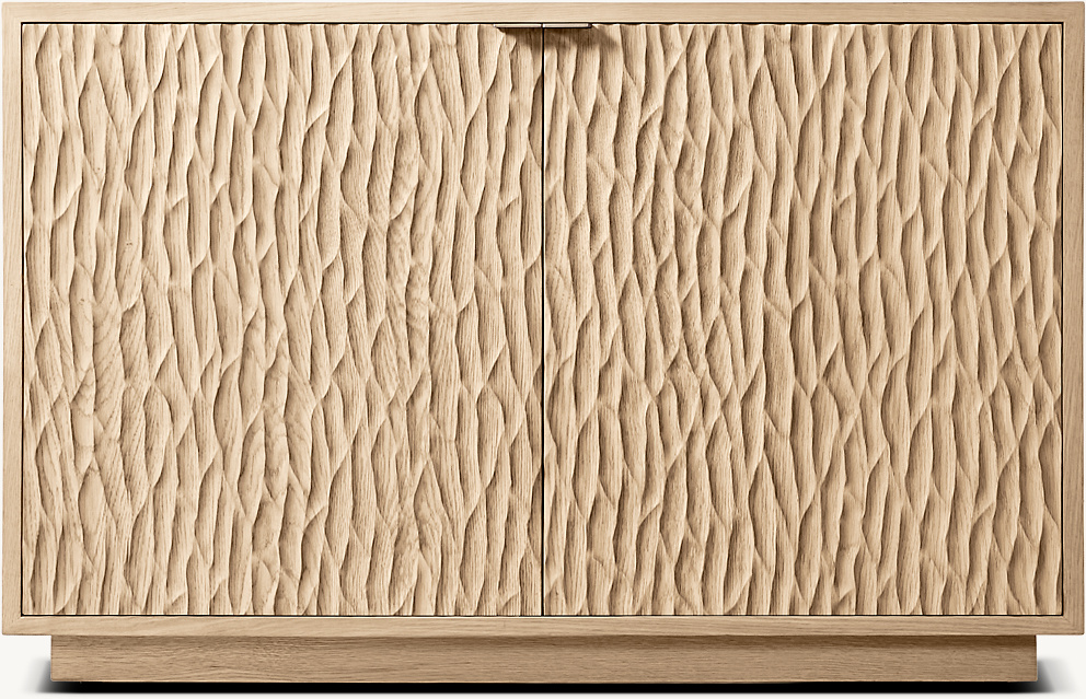 Detail view of Mebourne Double-Door Sideboard showing oak sideboard design