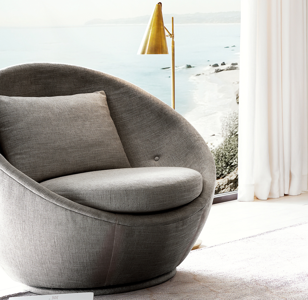 Milo Baughman Model #810 Swivel Chair, 1967 Fabric armchair for home