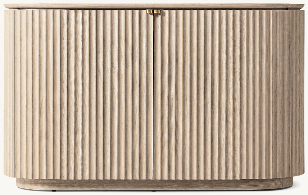 Detail view of Milos Double-Door Sideboard showing oak sideboard design