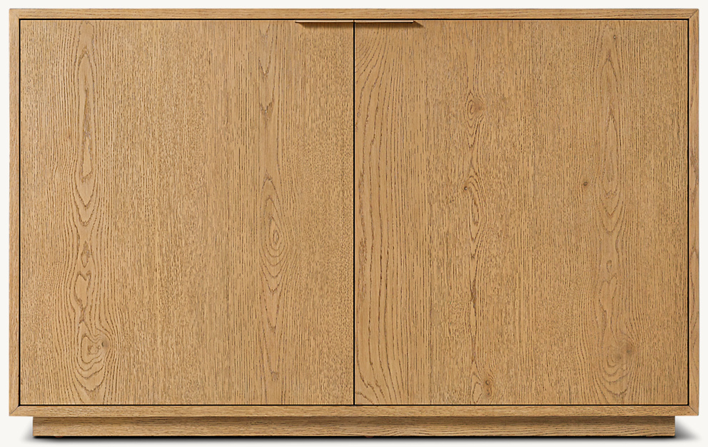 Detail view of Montecito Double-Door Sideboard showing aluminum sideboard design