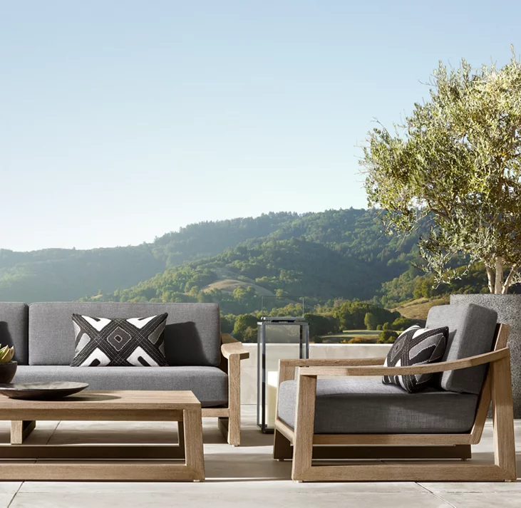 Marbella Open Teak Rectangular Coffee Table for outdoor patio