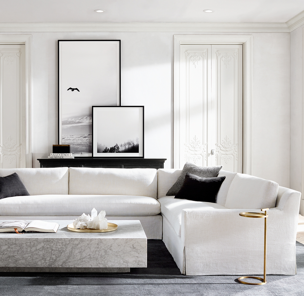 Marble Plinth Coffee Table for living room