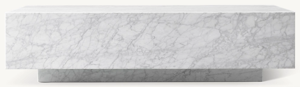 Detail view of Marble Plinth Coffee Table showing marble coffee table design