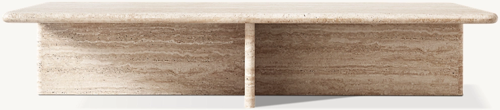 Detail view of Marco Coffee Table showing marble coffee table design